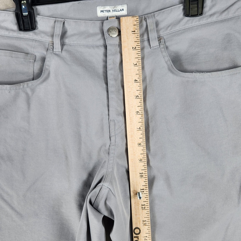 Peter Millar Pants Mens 34x32 Gray EB66 Performance 5 Pocket Chino Golf Casual - Picture 10 of 13